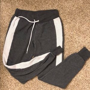 Grey Sweatpants / Joggers with Mesh Details